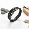 viking leather bracelet for men Nordic Magnetic Clasp Bracelet for Men - Hadi Craft