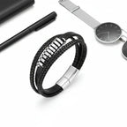viking leather bracelet for men Nordic Magnetic Clasp Bracelet for Men - Hadi Craft