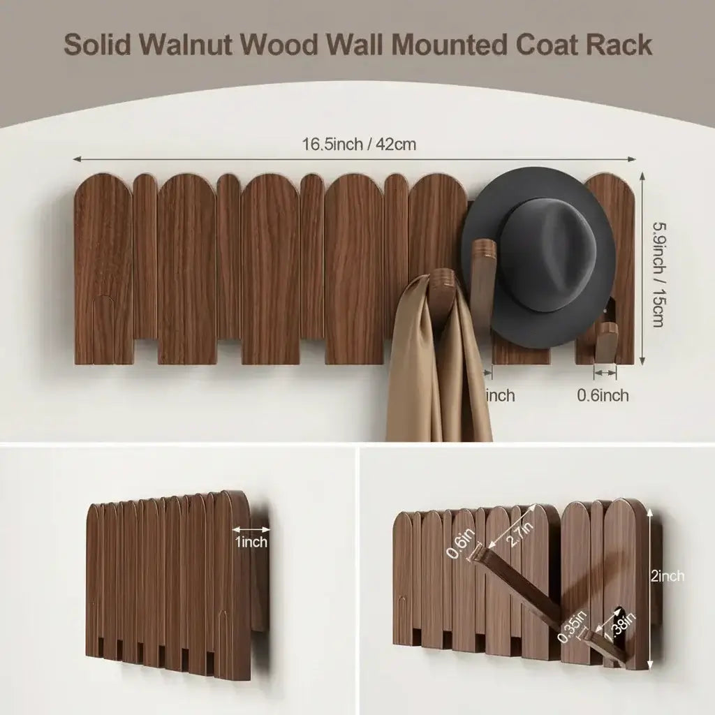 walnut wood wall mounted coat rack Wall Mount,Wall Mounted Coat Rack - Hadi Craft